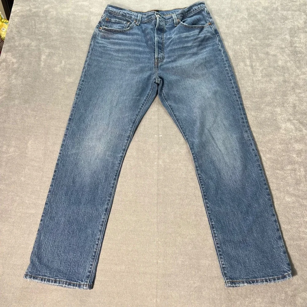 Levis 501 Original Fit Mens Blue Straight Leg Denim Jeans W33 L30 00501-0193